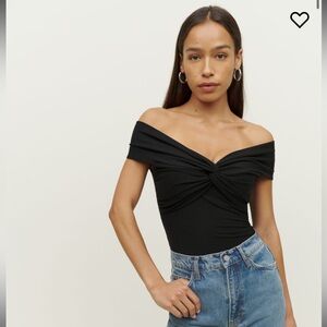 Reformation Ezlynn Knit Top Black XL